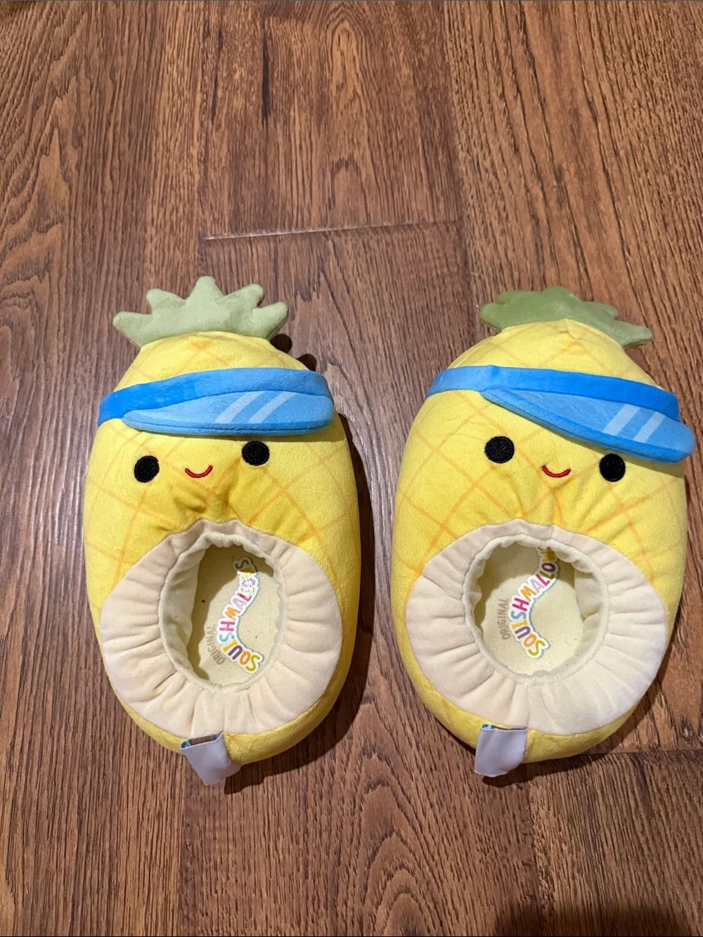 Squishmallows Yellow Pineapple Plush Slip-On Kids Shoes